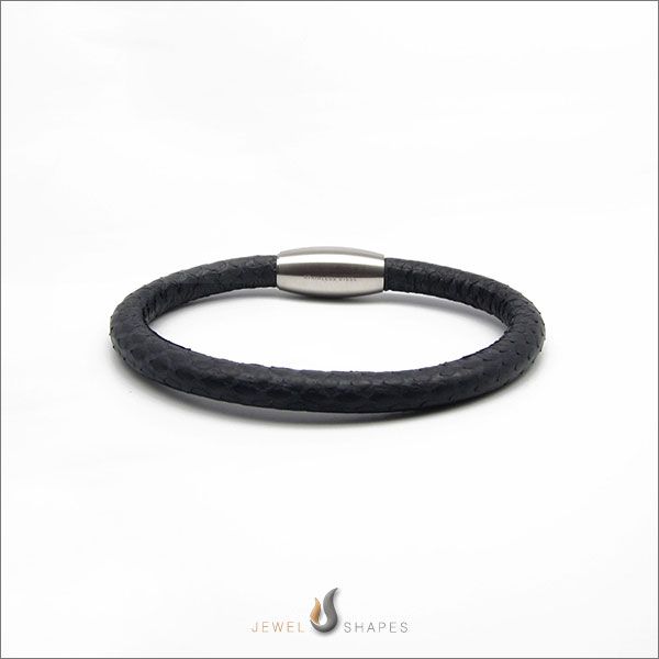Black Snakeskin Wrap Bracelet