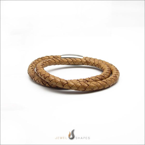 Mens Double Wrap Leather Bracelet