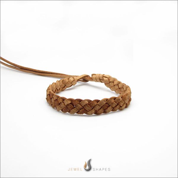 Mens Woven Leather Bracelet
