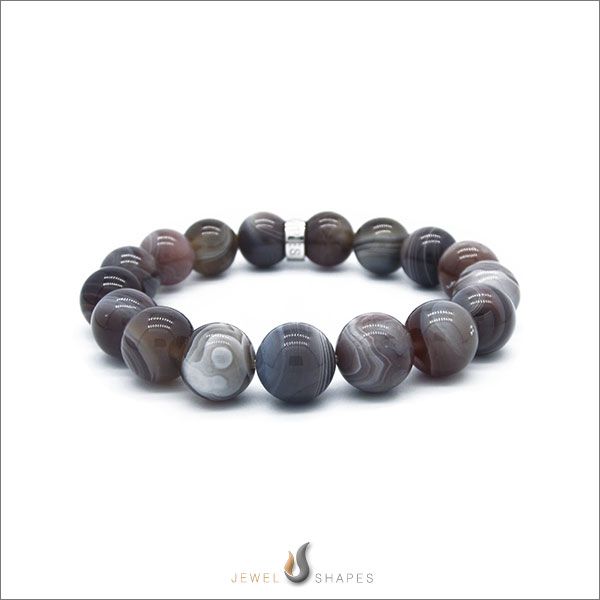 12mm_Stone_Beads_Bracelet_With_Botswana_Agate_At_ Jewel_Shapes