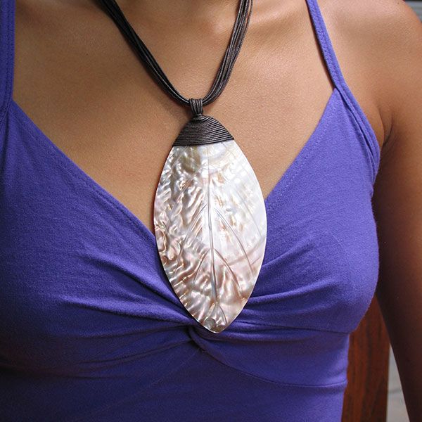 Unique_Ladies_Leaf_Design_Sea_Shell_Pendant_Necklace_At_Jewel_Shapes