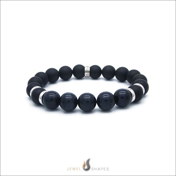 Blue_Tiger_Eye_And_Onyx_Beaded_Bracelets_In_10mm