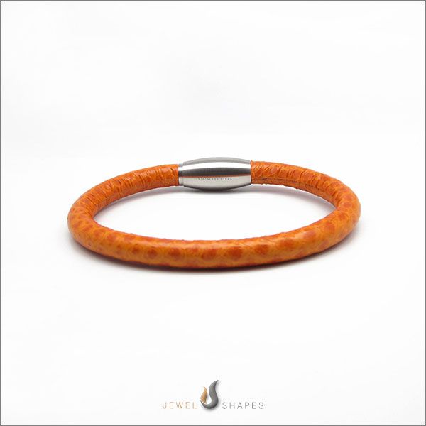 Orange Snake Skin Bracelet