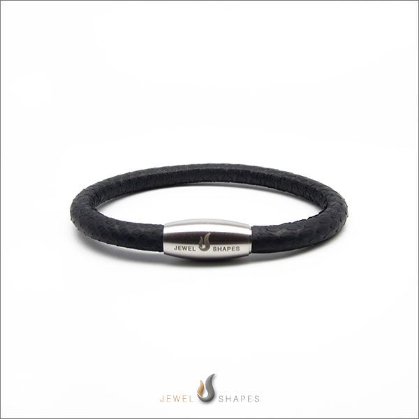 Black Snakeskin Wrap Bracelet