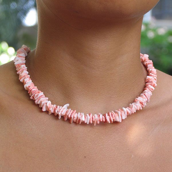 Multi colored puka shell necklace