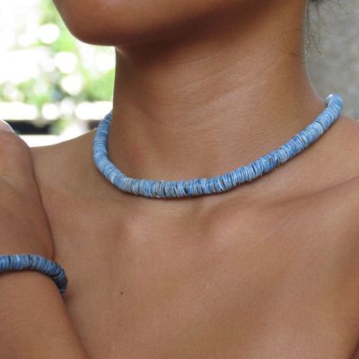 Blue Seashell Chain Bracelet Set-P10